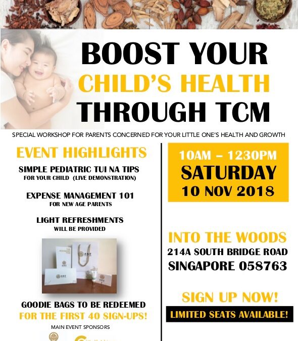 Boost your Child’s Health Through TCM Talk on 11 November 2019